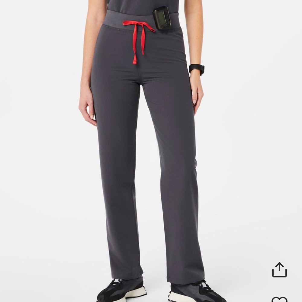 Figs Black Joggers with Red Accents